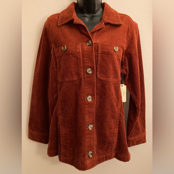 St Johns Bay Corduroy Shirt Jacket Preppy Winter Long Sleeve Boyfriend Shacket - Picture 10 of 17